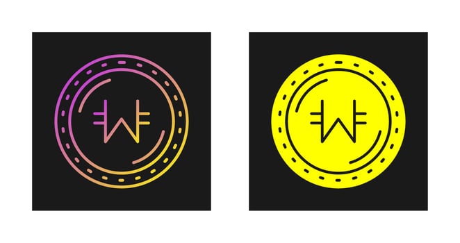 Won Currency Vector Icon