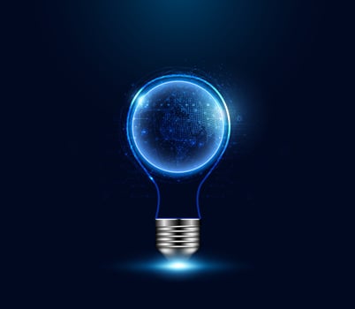 globe bulb concept idea communication connection business connection network business model save the world eco system on beautiful futuristic background vector