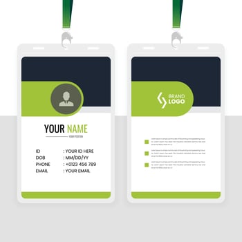 Modern Office Id Card Design Template with Green Color vector