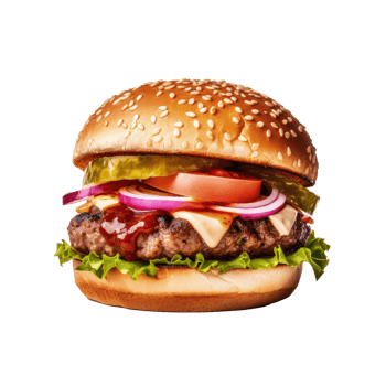 Beef burger isolated. Illustration png
