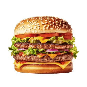 tasty burger isolated. Illustration png
