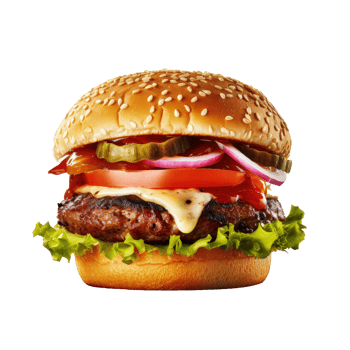 Beef burger isolated. Illustration png