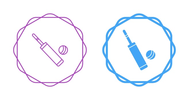 Cricket Bat and Ball Vector Icon