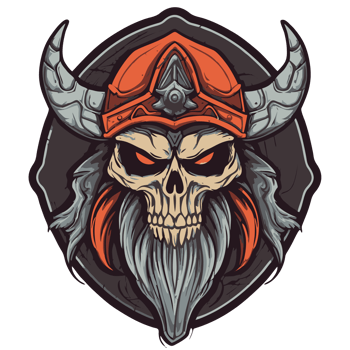 Skull in a helmet of a viking png