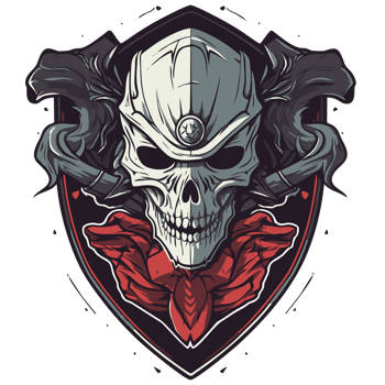 Gothic skull in shield png