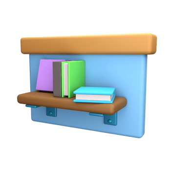 3d icon rendered bookshelf png