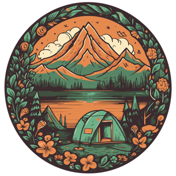 Camping in the mountains png