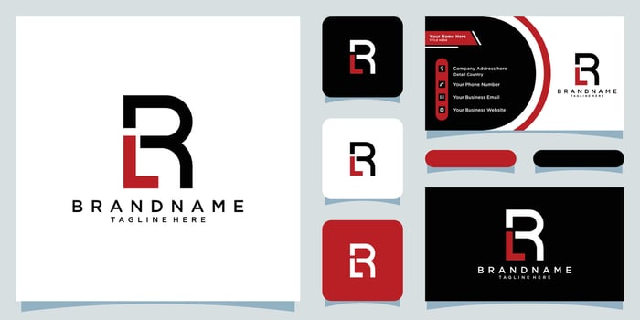 Initial Letter RL or LR typography logo design Premium Vector