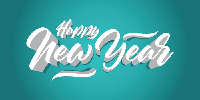 Happy New Year hand-lettering text. Handmade vector calligraphy collection. Premium Vector