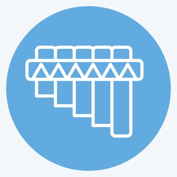 Icon Pan Flute. related to American Indigenous symbol. blue eyes style. simple design editable vector
