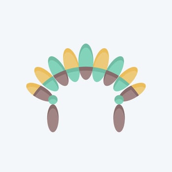 Icon Headdress 2. related to American Indigenous symbol. flat style. simple design editable vector