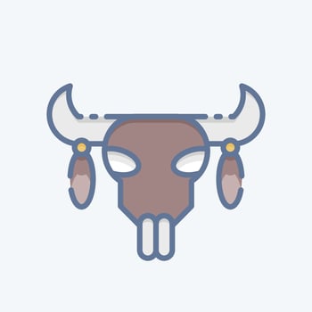 Icon Skull 2. related to American Indigenous symbol. doodle style. simple design editable vector