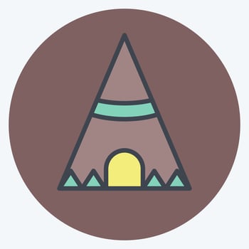 Icon Teepee. related to American Indigenous symbol. color mate style. simple design editable vector