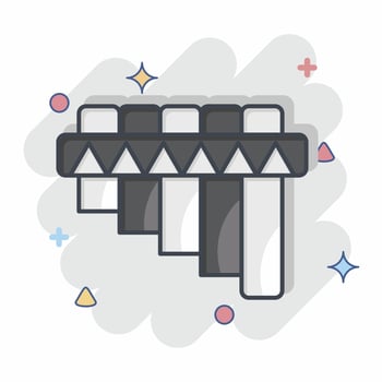 Icon Pan Flute. related to American Indigenous symbol. comic style. simple design editable vector