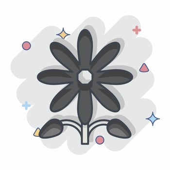 Icon Sunflower. related to American Indigenous symbol. comic style. simple design editable vector