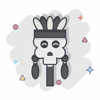 Icon Skull. related to American Indigenous symbol. comic style. simple design editable vector