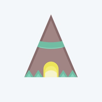 Icon Teepee. related to American Indigenous symbol. flat style. simple design editable vector