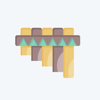 Icon Pan Flute. related to American Indigenous symbol. flat style. simple design editable vector