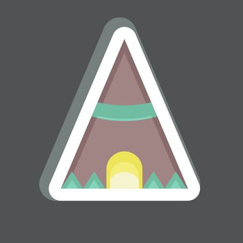Sticker Teepee. related to American Indigenous symbol. simple design editable vector