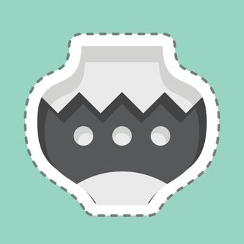 Sticker line cut Pot. related to American Indigenous symbol. simple design editable vector