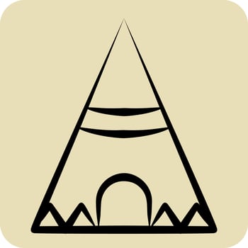 Icon Teepee. related to American Indigenous symbol. hand drawn style. simple design editable vector