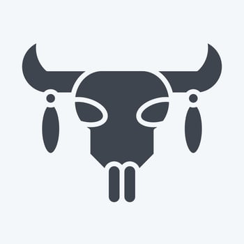 Icon Skull 2. related to American Indigenous symbol. glyph style. simple design editable vector