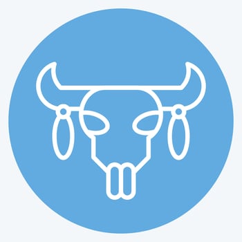 Icon Skull 2. related to American Indigenous symbol. blue eyes style. simple design editable vector