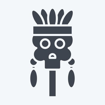 Icon Skull. related to American Indigenous symbol. glyph style. simple design editable vector