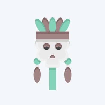 Icon Skull. related to American Indigenous symbol. flat style. simple design editable vector