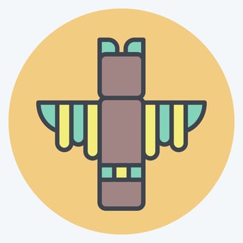 Icon Totem. related to American Indigenous symbol. color mate style. simple design editable vector
