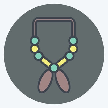 Icon Necklace. related to American Indigenous symbol. color mate style. simple design editable vector