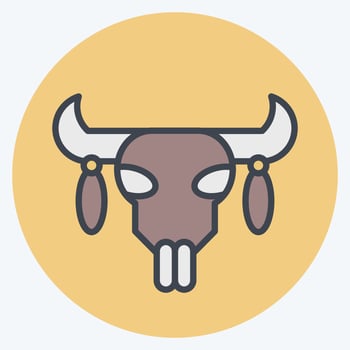 Icon Skull 2. related to American Indigenous symbol. color mate style. simple design editable vector