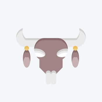 Icon Skull 2. related to American Indigenous symbol. flat style. simple design editable vector