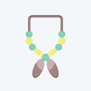 Icon Necklace. related to American Indigenous symbol. flat style. simple design editable vector