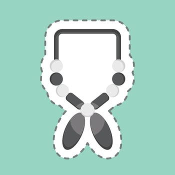 Sticker line cut Necklace. related to American Indigenous symbol. simple design editable vector