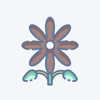 Icon Sunflower. related to American Indigenous symbol. doodle style. simple design editable vector
