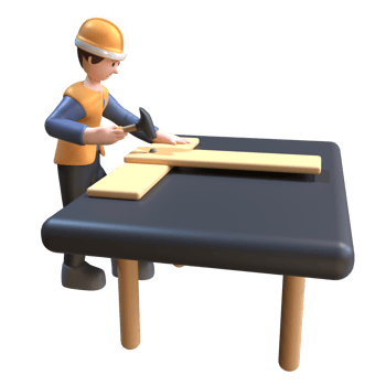 3D Character of a Industrial Worker png