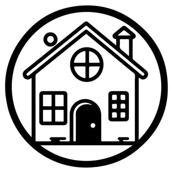 house building, mansion, vector icon.