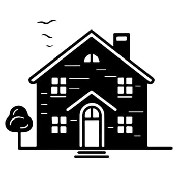 house building, mansion, vector icon.
