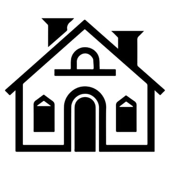 house building, mansion, vector icon.