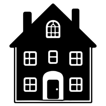 house building, mansion, vector icon.