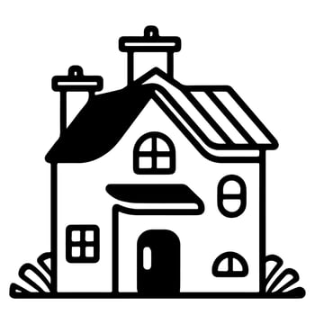 house building, mansion, vector icon.
