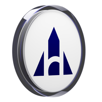 Alchemy Pay ,AHC Glass Crypto Coin 3D Illustration png