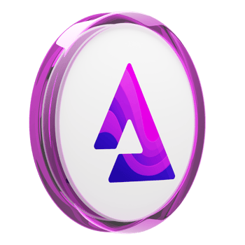 Audius ,AUDIO Glass Crypto Coin 3D Illustration png