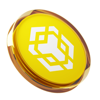 Binance Coin ,BNB Glass Crypto Coin 3D Illustration png