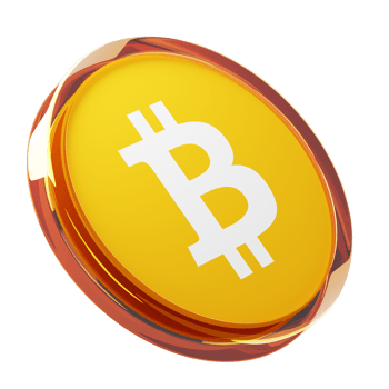 Bitcoin ,BTC Glass Crypto Coin 3D Illustration png