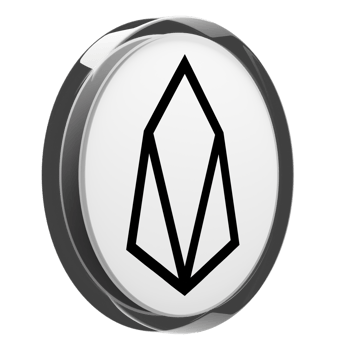 EOS Glass Crypto Coin 3D Illustration png
