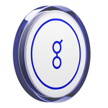 Golem ,GLM Glass Crypto Coin 3D Illustration png