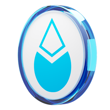 Lido DAO ,LDO Glass Crypto Coin 3D Illustration png