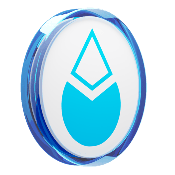 Lido DAO ,LDO Glass Crypto Coin 3D Illustration png